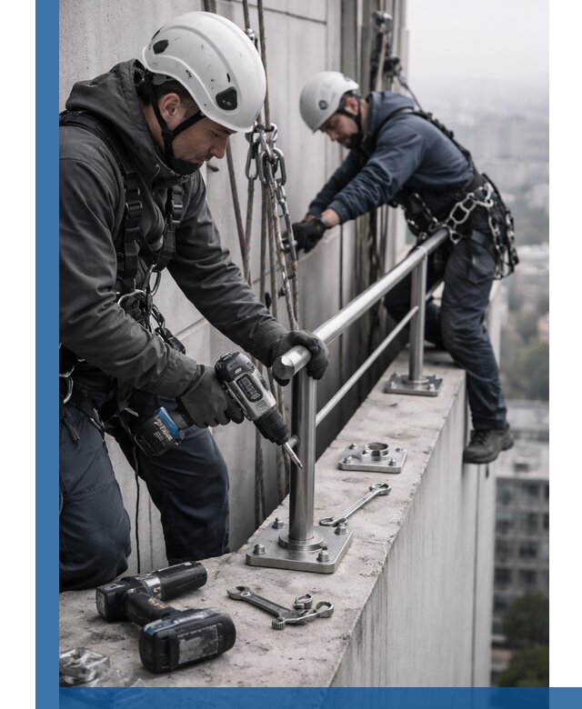 Монтаж перил на высоте в Амурске для жилых и промобъектов