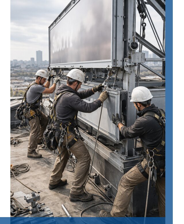 Монтаж крышной рекламной конструкции в Амурске от 61992 р.|ВЫСОТНИК-Мрс