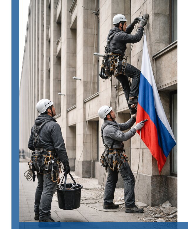 Профессиональная установка флагов на фасаде в Амурске