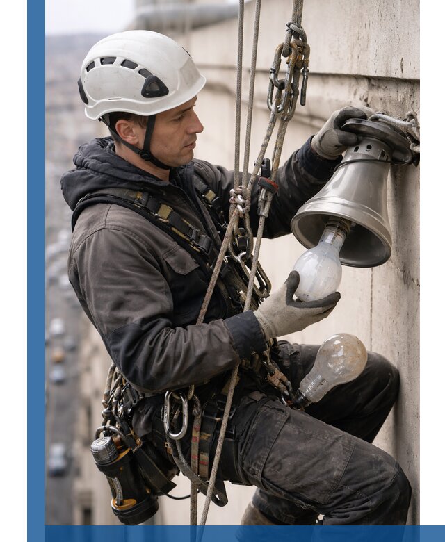 Замена ламп на высоте в Амурске профессионально и быстро