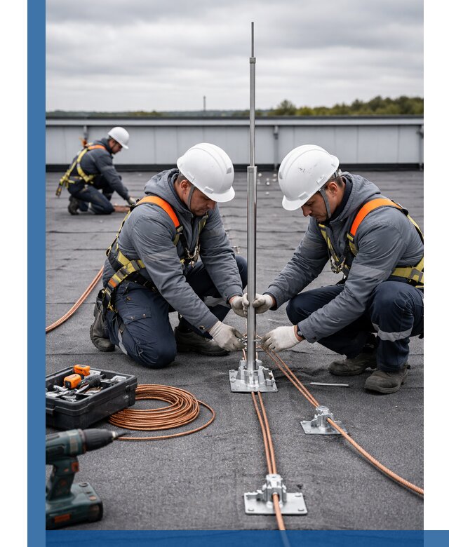 Монтаж молниезащиты на кровле в Амурске под ключ с гарантией