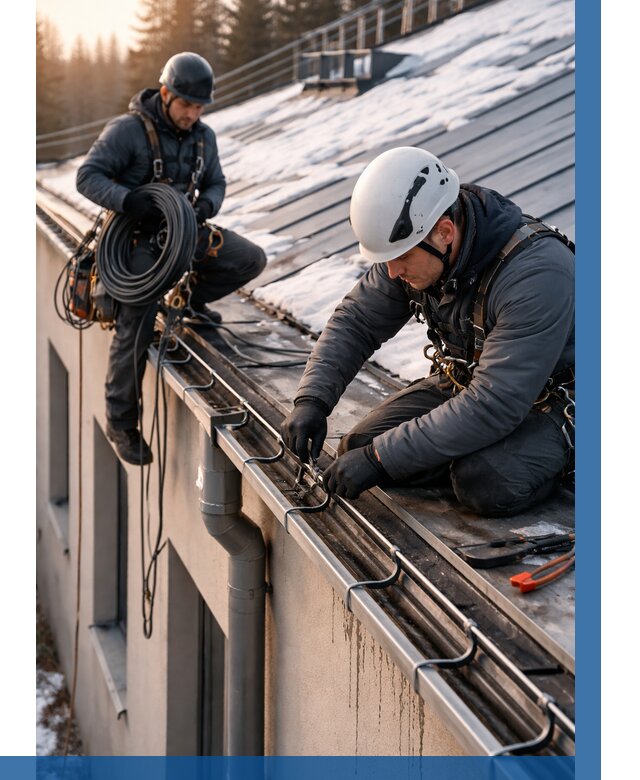 Монтаж греющего кабеля на кровле в Амурске от 465 р. | ВЫСОТНИК-Мрс