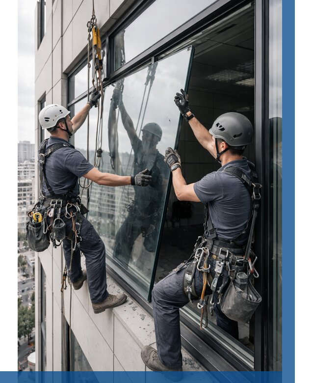 Замена стеклопакетов на высоте в Амурске от 5683 р. | ВЫСОТНИК-Мрс