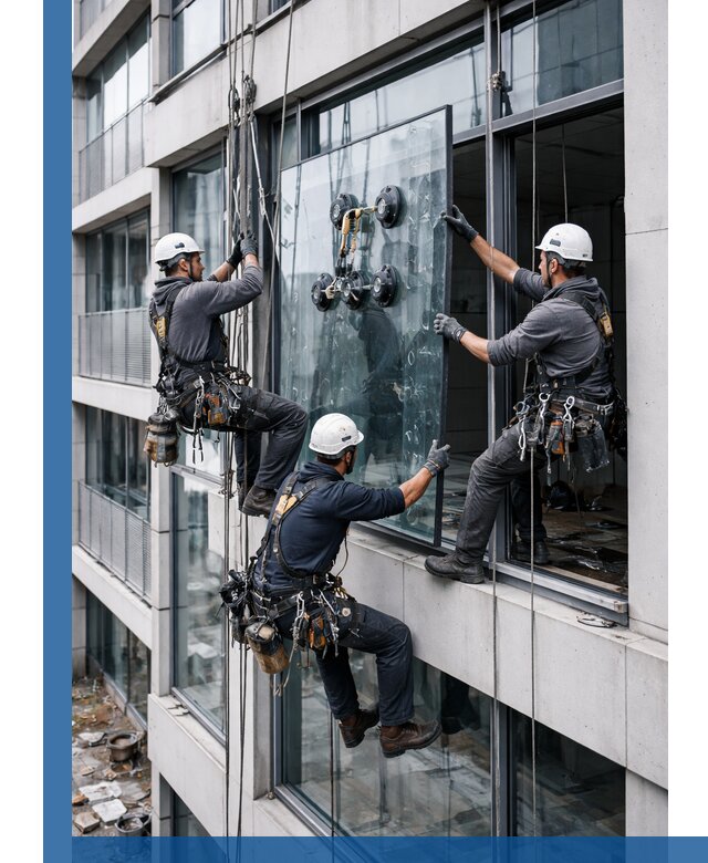 Фасадное остекление и монтаж витражей зданий в Амурске под ключ