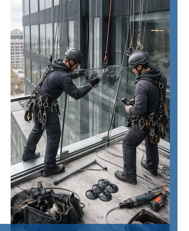 Монтаж стеклянных ограждений в Амурске от 2583 р. | ВЫСОТНИК-Мрс