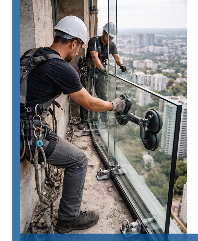 Монтаж стеклянных ограждений под ключ с гарантией в Амурске