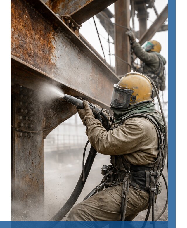 Пескоструйная очистка металлоконструкций в Амурске по 620 р. ВЫСОТНИК-Мрс