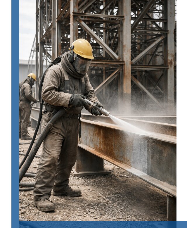 Пескоструйная очистка металлоконструкций в Амурске промышленная