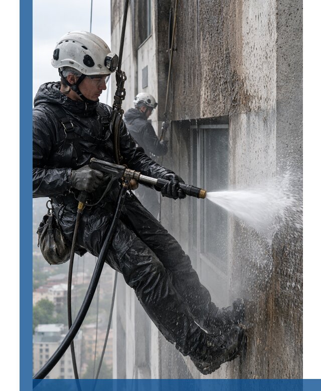 Гидроструйная очистка фасадов и конструкций в Амурске