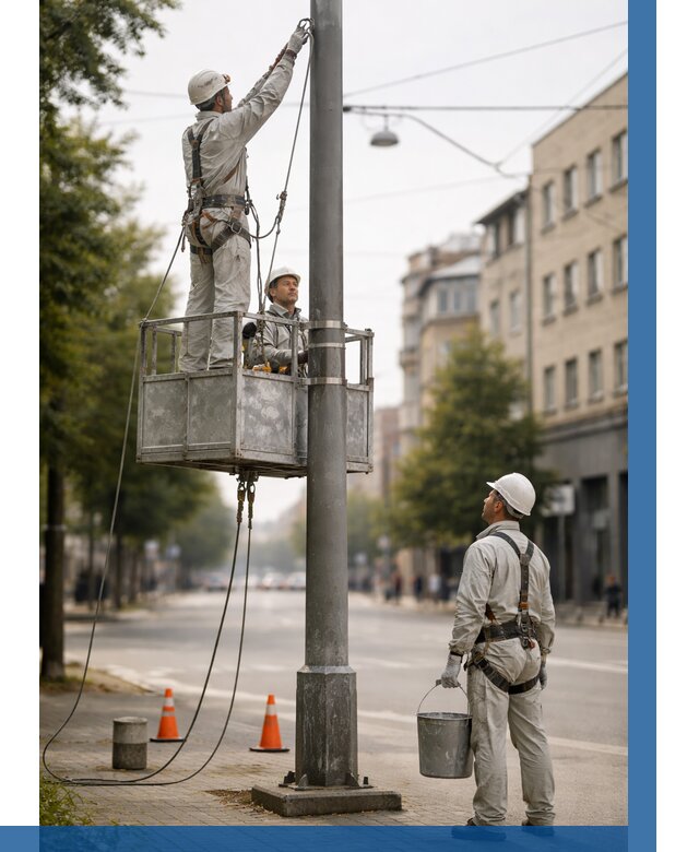 Покраска опор освещения в Амурске от 5166 р. | ВЫСОТНИК-Мрс