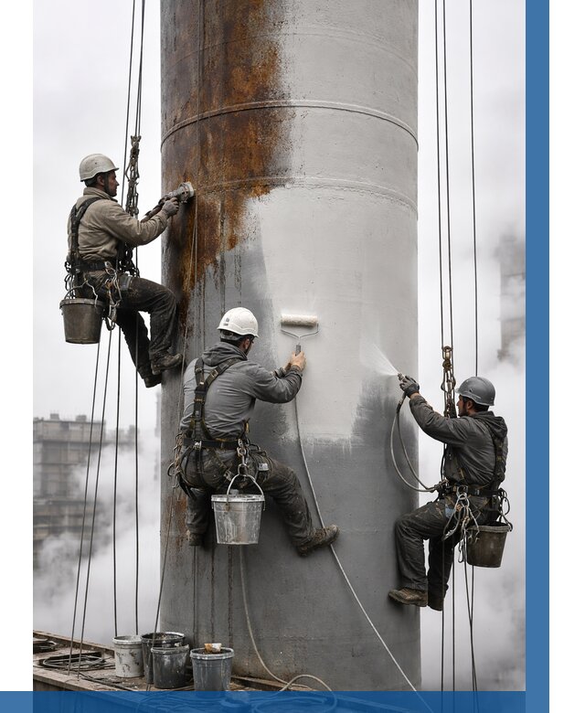 Покраска дымовых труб в Амурске от 8782 р. | ВЫСОТНИК-Мрс