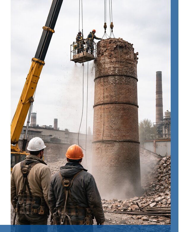 Демонтаж дымовой трубы в Амурске от 92988 р. | ВЫСОТНИК-Мрс, смета