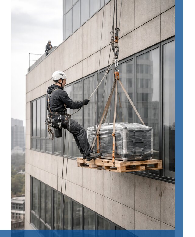 Спуск груза по фасаду в Амурске от 3616 р. | ВЫСОТНИК-Мрс