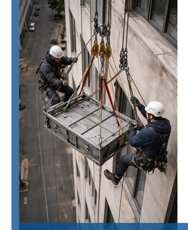 Спуск и подъем грузов по фасаду в Амурске для зданий