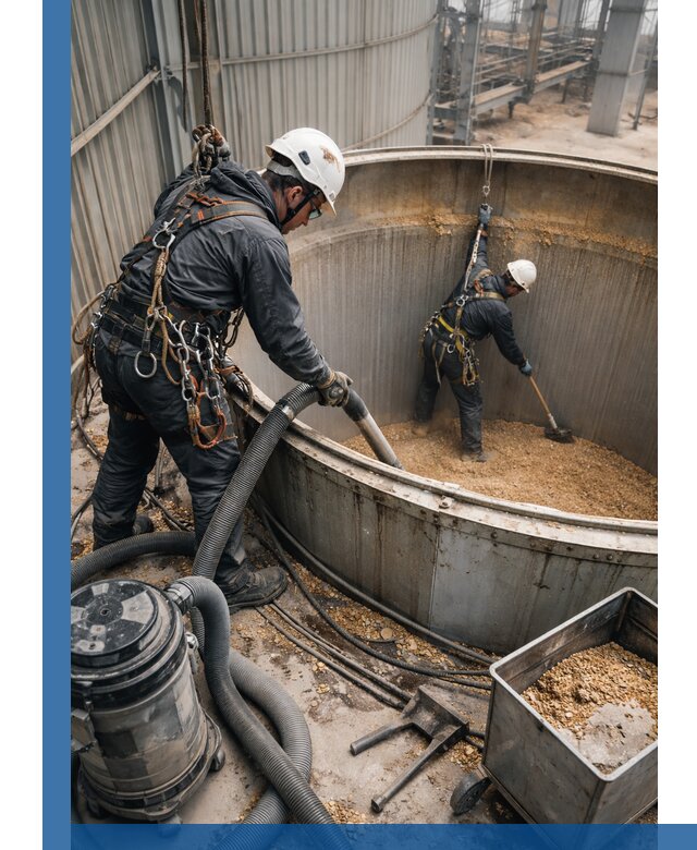 Профессиональная чистка зерновых бункеров в Амурске с выездом