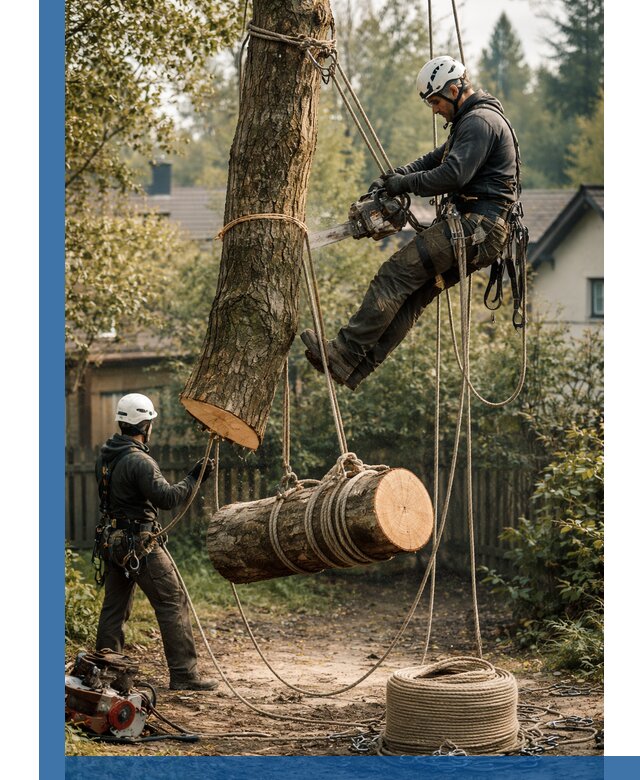 Валка деревьев частями в Амурске, безопасно и аккуратно