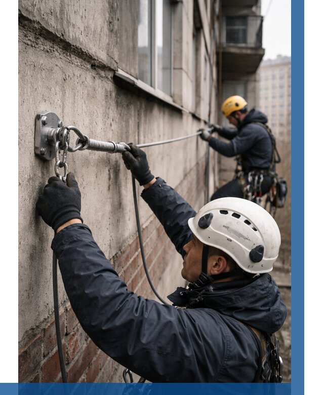 Монтаж анкерных линий в Амурске от 3100 р. | ВЫСОТНИК-Мрс