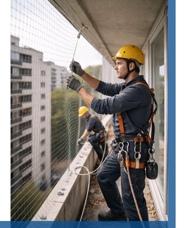 Монтаж сетки от птиц в Амурске от 4649 р. | ВЫСОТНИК-Мрс