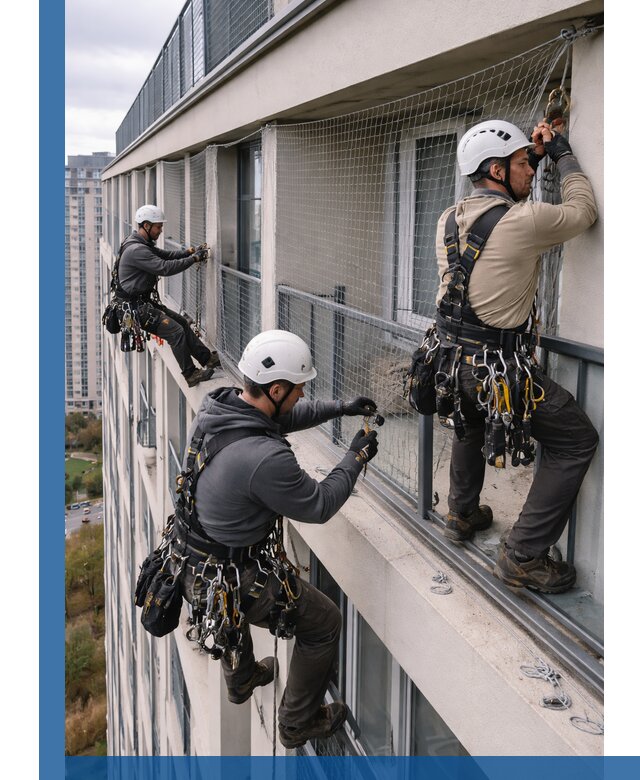 Профессиональный монтаж защитной сетки от птиц в Амурске